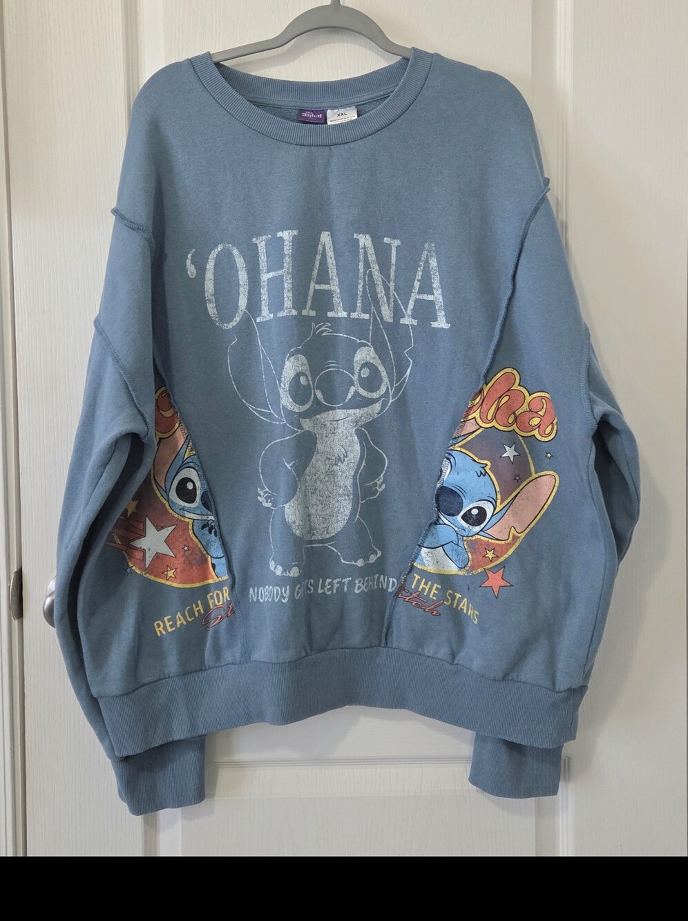 Disney Blue 'Ohana Stitch Graphic Kids Sweatshirt